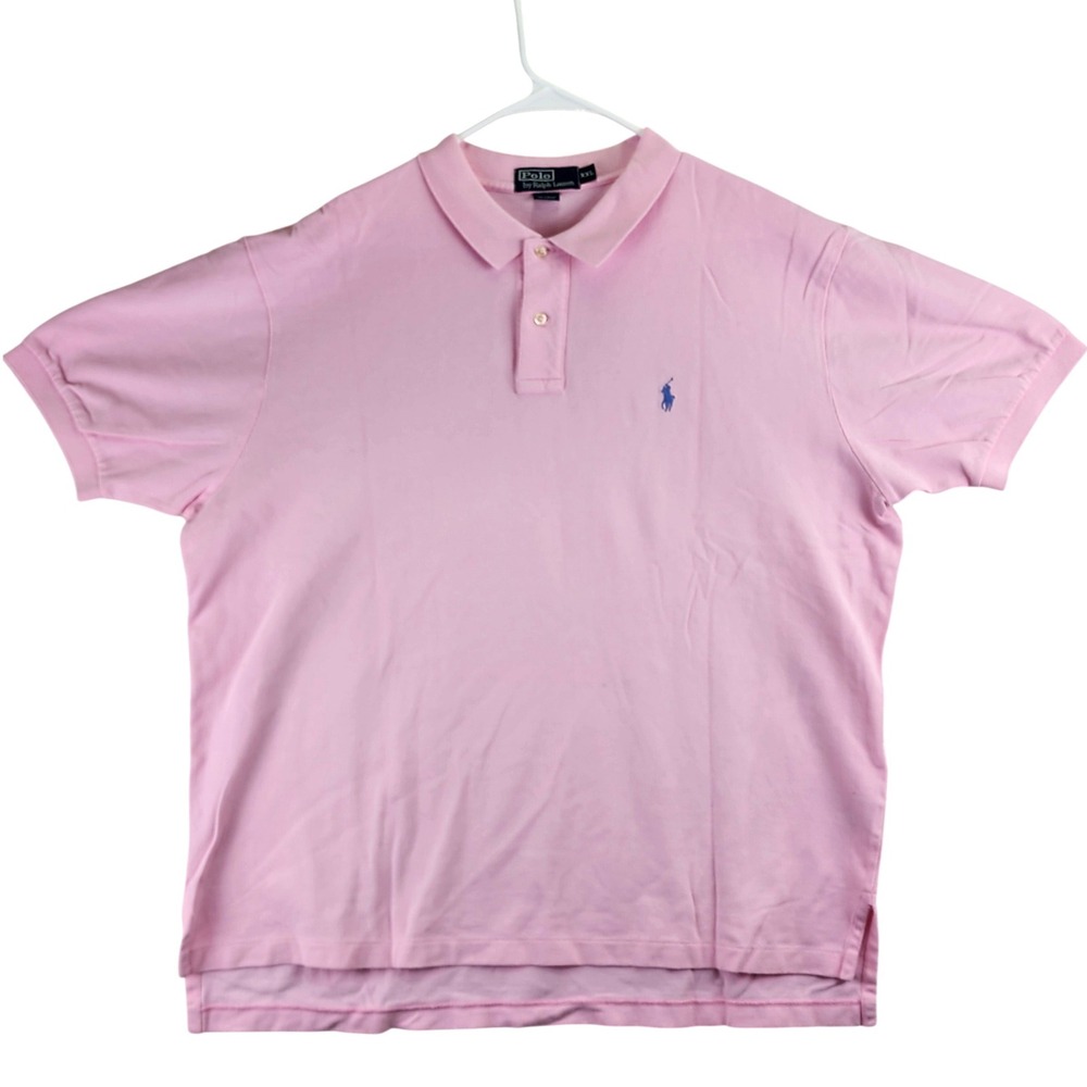 Polo Ralph Lauren Classic Pique Polo Shirt Mens XXL Pink Blue Pony Preppy
